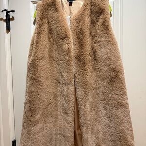 Ann Taylor Tan Faux Fur Vest